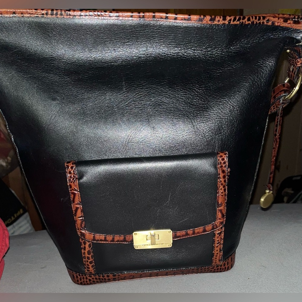 Brahmin EUC Vintage Leather Zip Top Tote